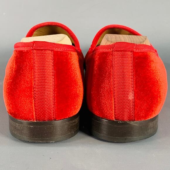 DEL TORO Size 8.5 Red Velvet Grosgrain Trim Slip On Loafers main image 4